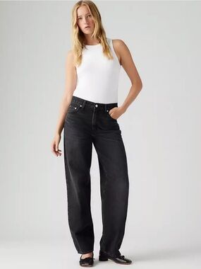 Levi's Baggy Dad Jeans in Shrink Up Black Wash Size 31
